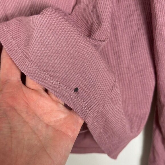 Nordstrom Long Sleeve Faux Wrap Top Pink NOne Sizetalgia Size Small Puff Sleeve - Picture 9 of 10